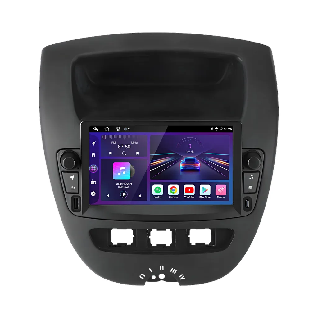 Per Peugeot 107 Citroen C1 Toyota Aygo 2005-2014 Carplay 7" Android 15 Autoradio GPS Navi WIFI BT FM USB RDS DSP 2GB+64GB