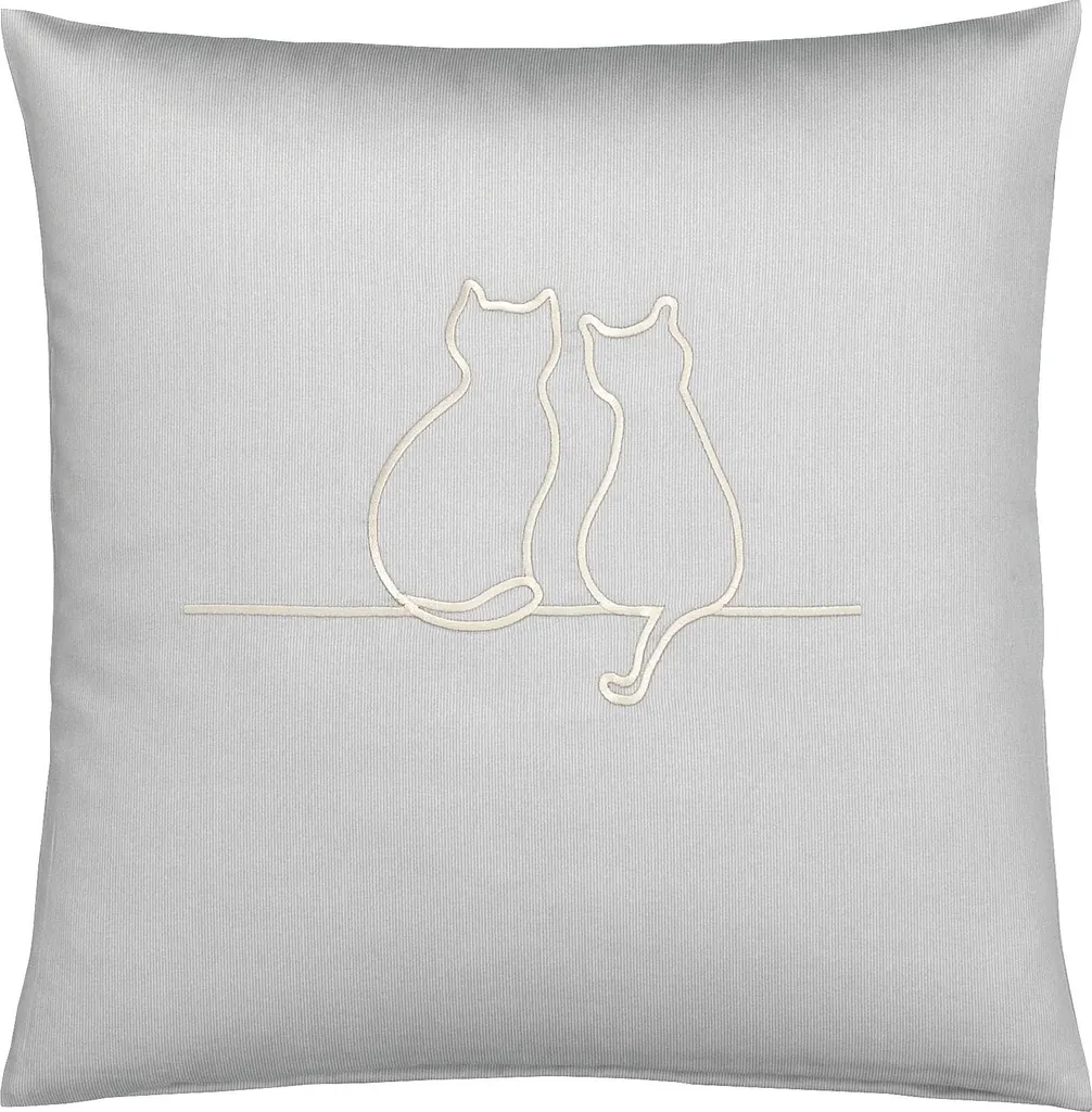 Housse de coussin Its You & Me en satin Mako Crème 40x80 cm luxe