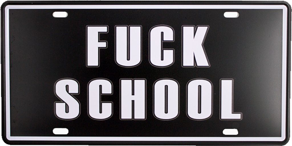 Retro Blechschild 30 x 15 cm Schule School Schwarz / Weiss Deko Lustige Sprüche Bilder