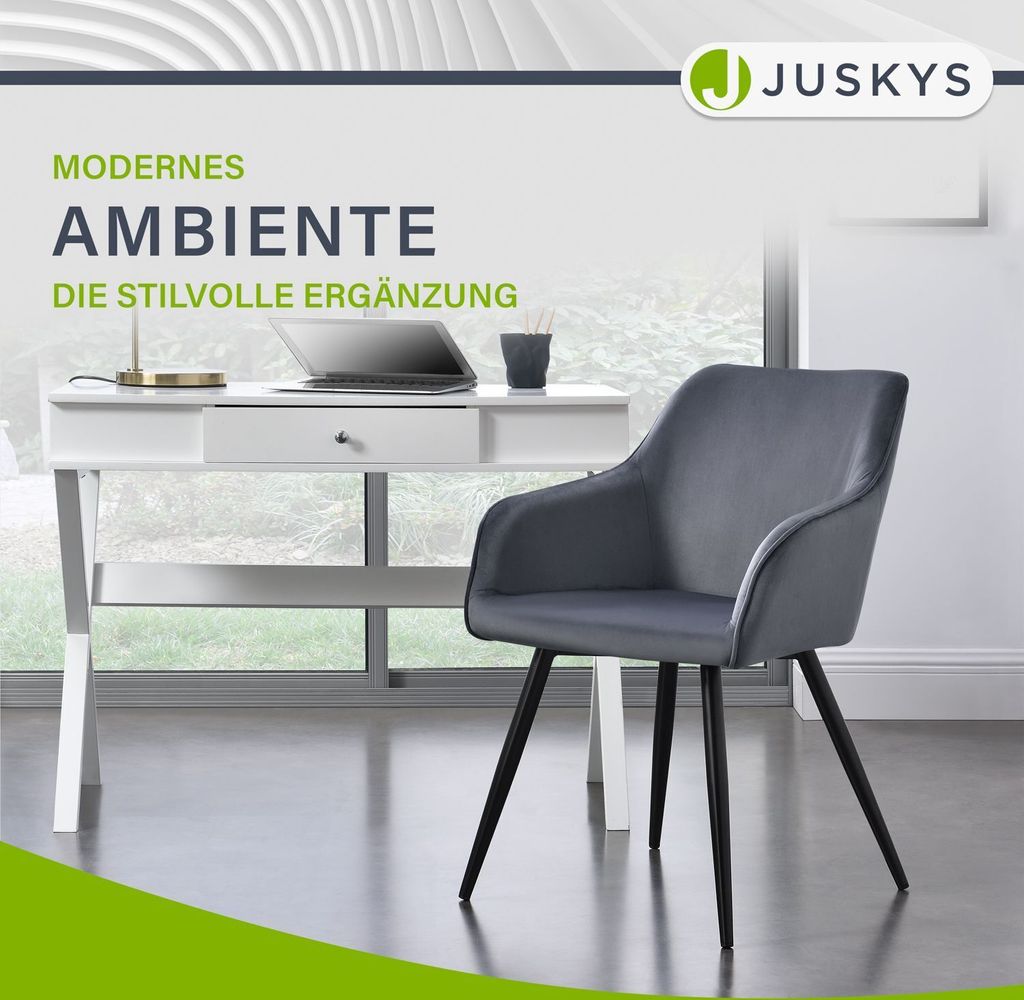 Juskys Esszimmerstühle 6er Set Tarje mit Rückenlehne & Produktbild 6