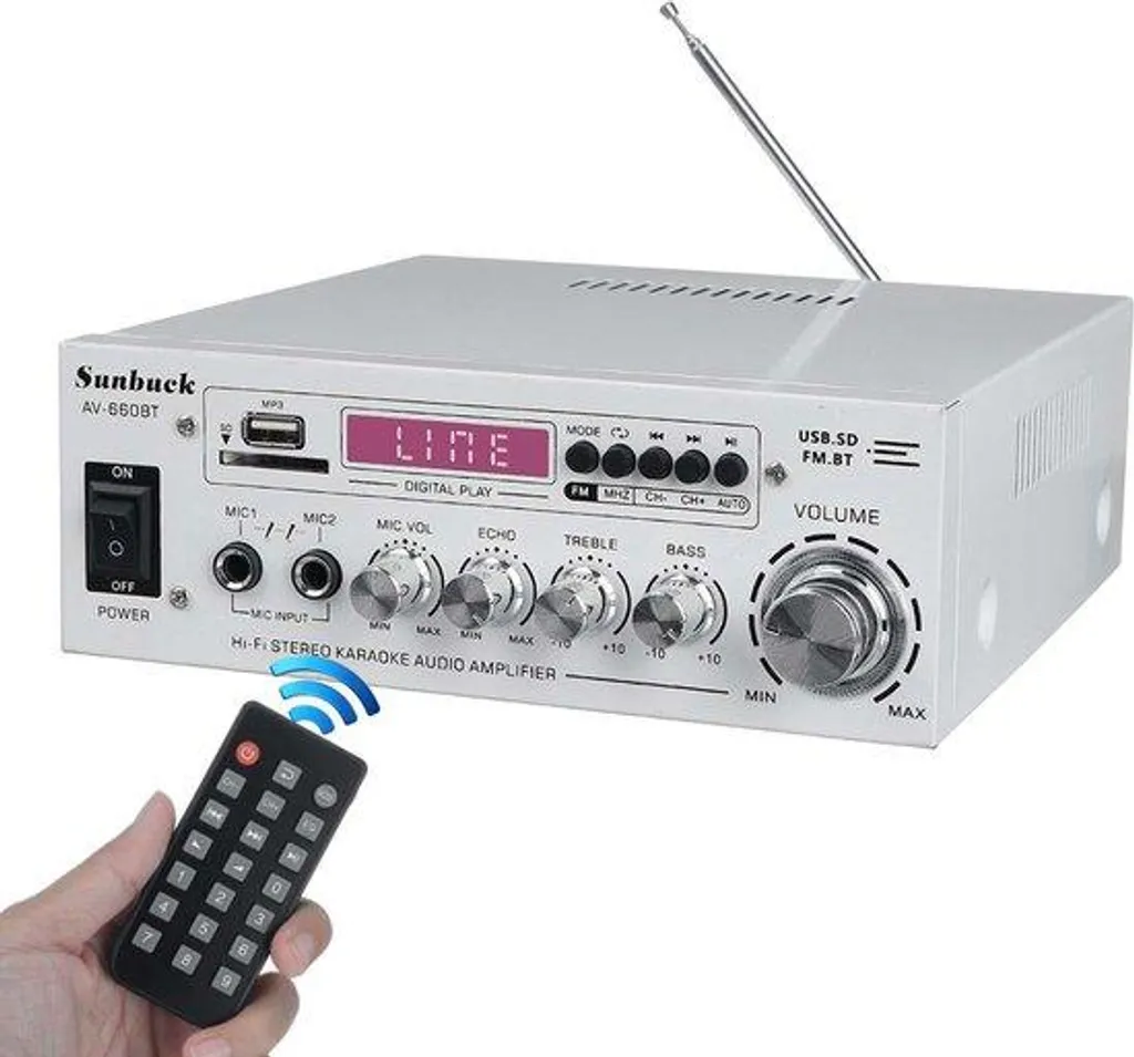 Amplificateur stéréo Bluetooth Karaoké avec Écran LED - Modèle AK-380