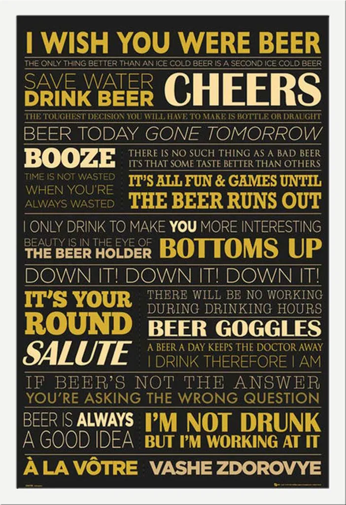 Poster bière avec cadre Shinsuke blanc incassable et vitre acrylique
