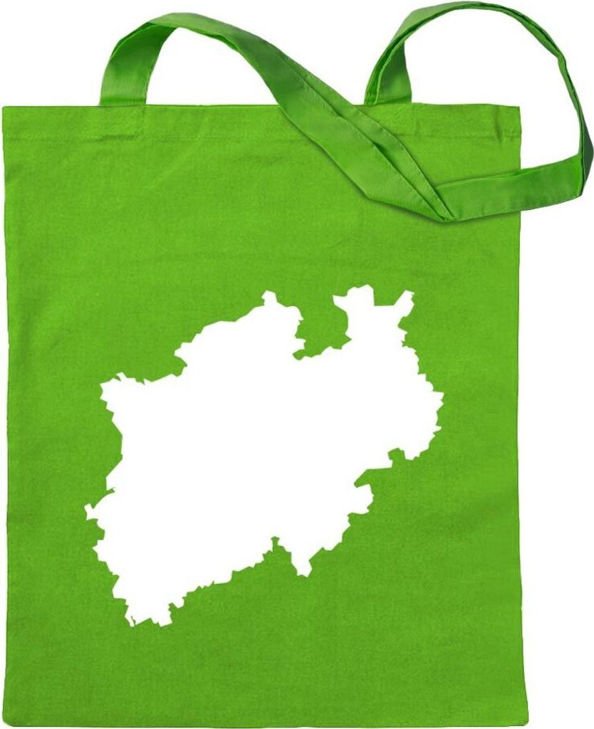 Kiwistar - Baumwolltasche - hellgrün - Nordrhein - Westfalen Silhouette - Tragetasche Stoffbeutel Umhängetasche Langer Henkel