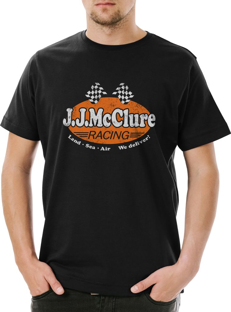 Urban Backwoods J. J. Mcclure Racing, Herren T-Shirt, Farbe: Schwarz, Größe: 4XL