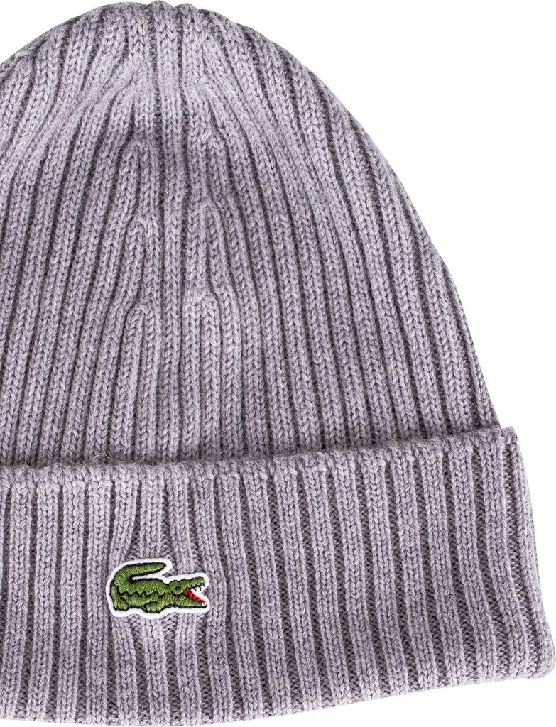 Lacoste Mütze aus Gerippter Wolle Uni Grau, Grösse:OSFA Produktbild 7