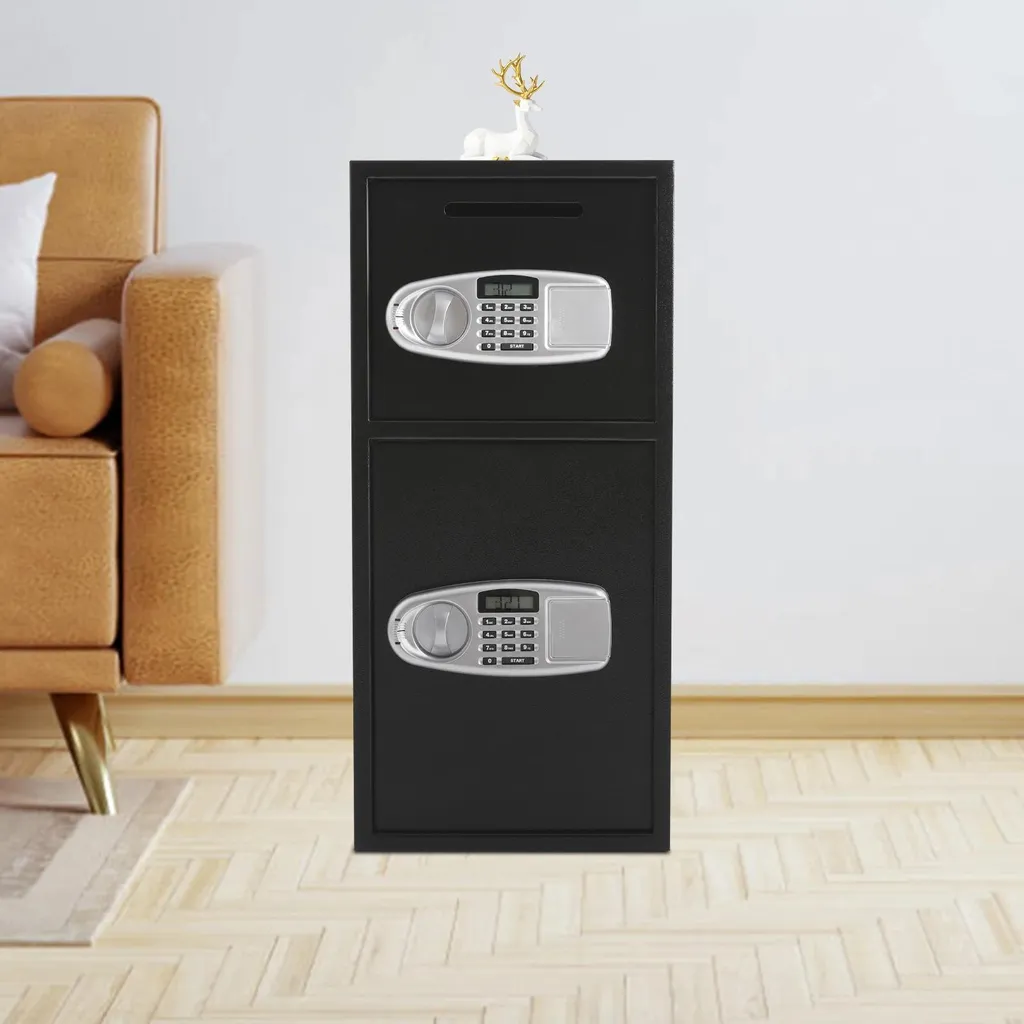 Coffre-fort de bureau pour documents et bijoux 80 cm avec code secret - 11