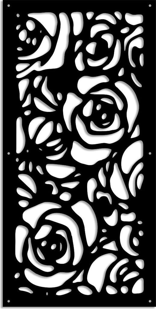 ROSES – Perforiertes PVC–Panel – Sonnenschutz 73x148 cm schwarz