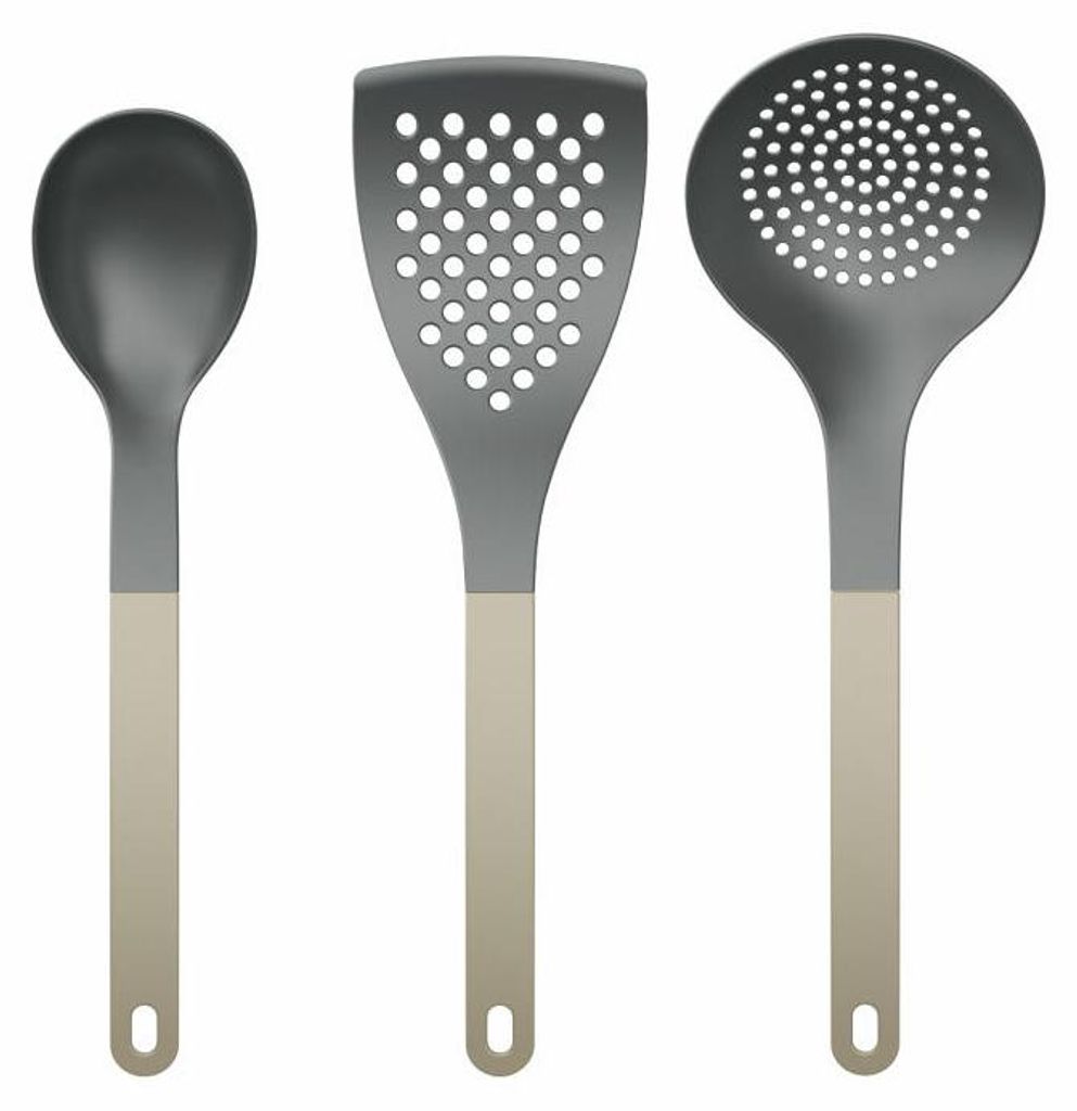 Rosti Küchenhelfer-Set New Optima Humus 3-tlg., Kochlöffel, Pfannenwender, Nylon, Braun, 34594