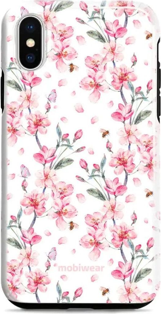 Handyhülle für iPhone Xr, Mobiwear Elite Pro, Japanischer Blumenstrauß
