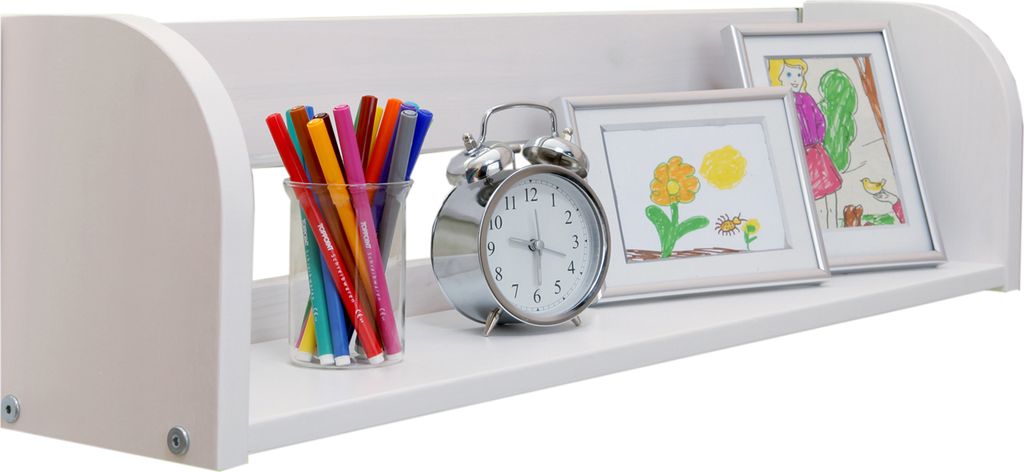 TiCAA Einhängeregal Hoch- und Etagenbett Kiefer groß, Weiß, Holzwerkstoffe, Modern, 800 mm, 170 mm, 220 mm