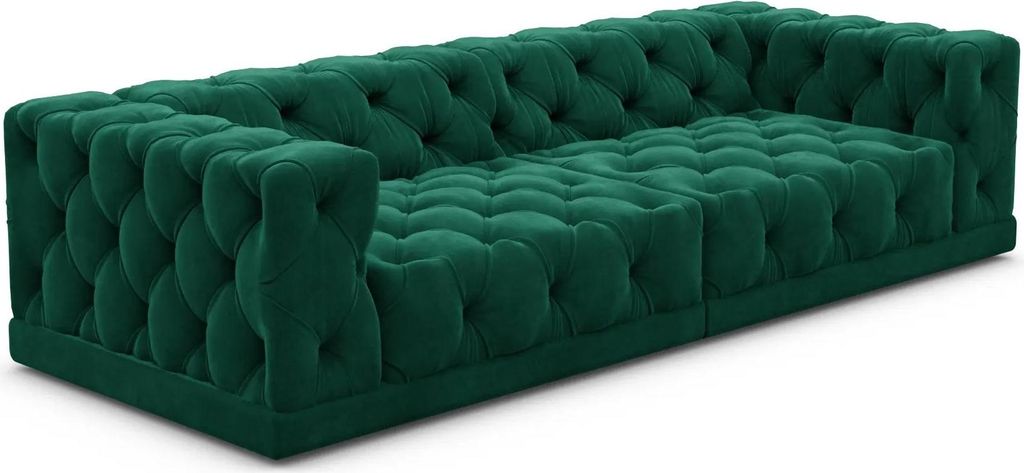 Samtstoff 4-Sitzer Couch Meliva Smaragdgrün