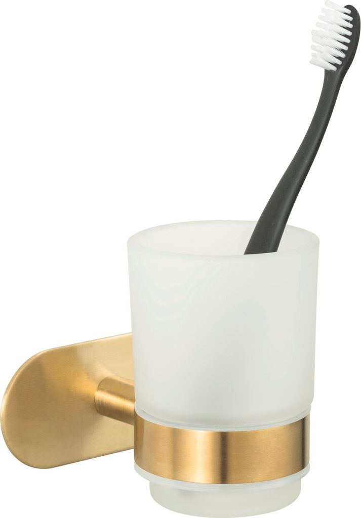 WENKO Turbo-Loc® Zahnputzbecher Mod. Orea Uno Gold Matt, Produktbild 