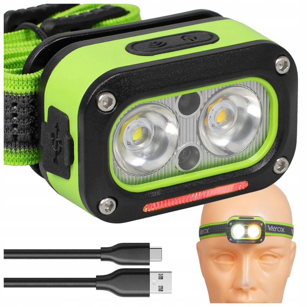 Vayox LED lampa czołowa VA0453, 450lm, z czujnikiem ruchu | Zdjęcie produktu 