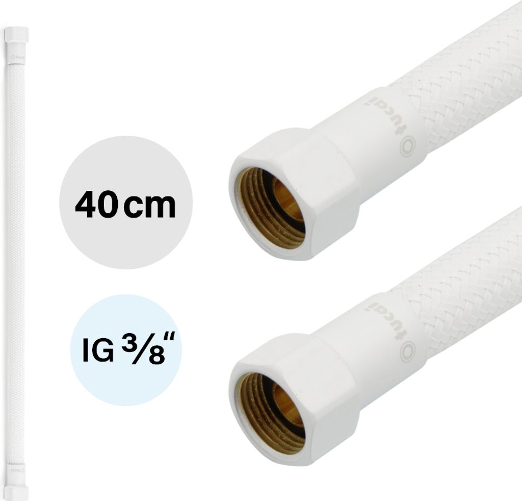 Flexschlauch DN8 IG/IG 3/8" -400mm Weiss Weiss Matt
