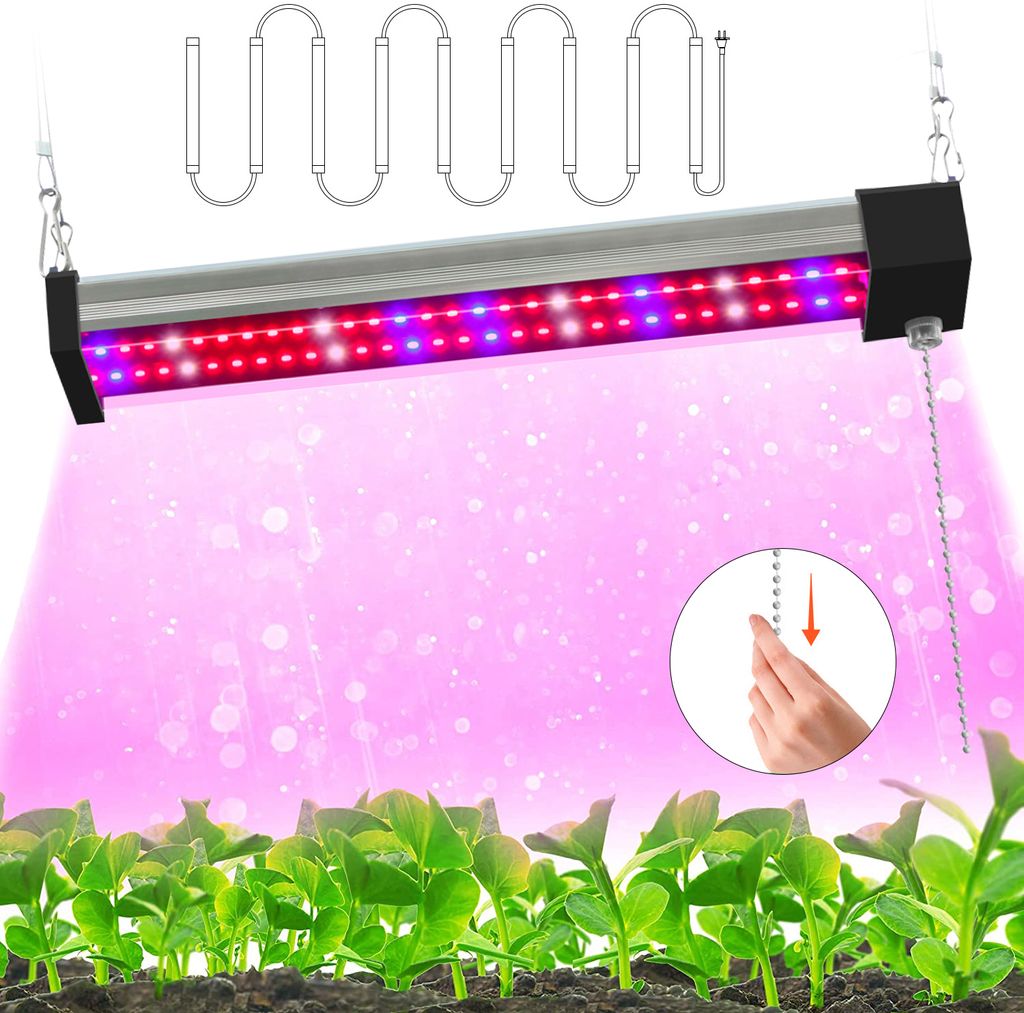 30cm Pflanzenlampe Mit Zugkettenschalter LED Vollspektrum Pflanzenlicht Anschließbare Pflanzenleuchte Grow Light, S