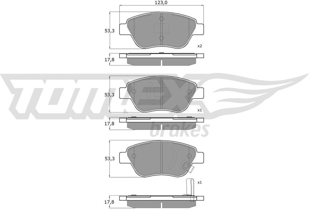 TOMEX brakes Bremsbeläge Satz Vorne Bremsklötze für OPEL Corsa D Schrägheck (S07) TX 15-20