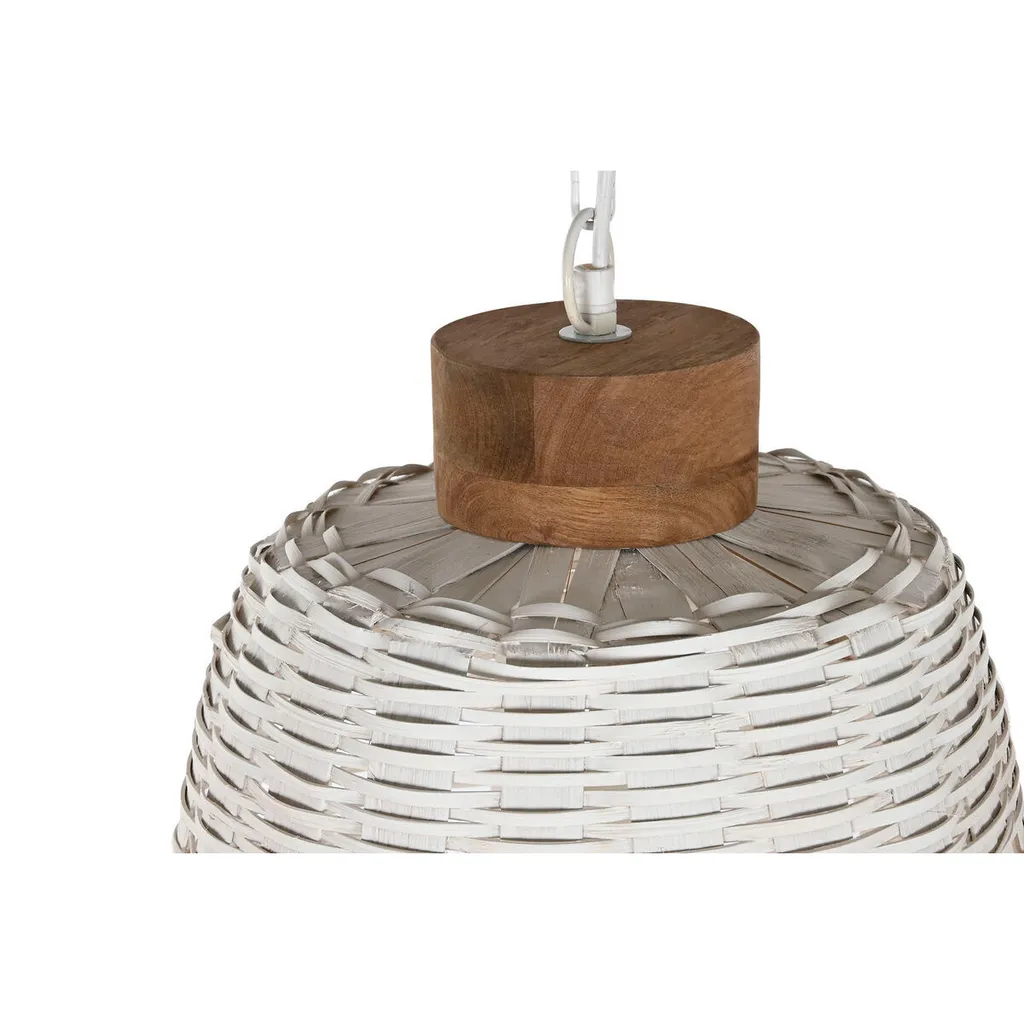 Plafonnier Home ESPRIT Blanc Bambou et Bois de manguier 50W 48x48x57 cm
