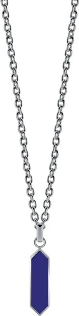 Bijou pendentif argenté et pierre bleue LIU JO MLJ597 éclat scintillant
