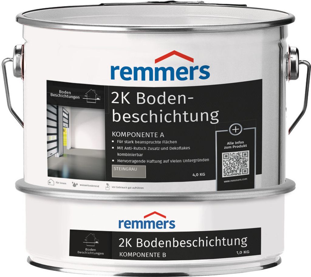 Remmers 2K Bodenbeschichtung steingrau 5 kg, Beton- und Bodenfarbe