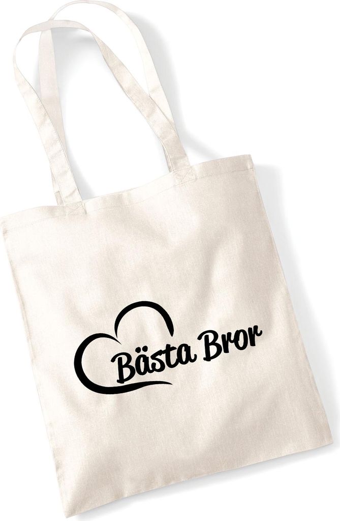 Huuraa Jutebeutel Bästa Bror Hjärta 10 Liter Natural Baumwolle Tasche Geschenkidee