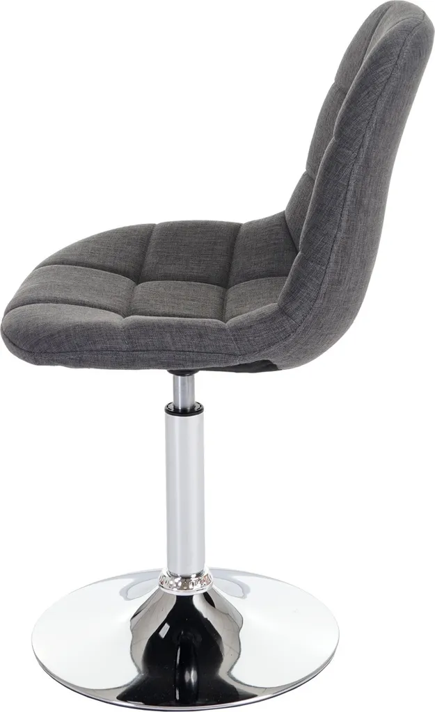 Chaise salle à manger pivotante HWC-A60 textile gris et pied chrome x6