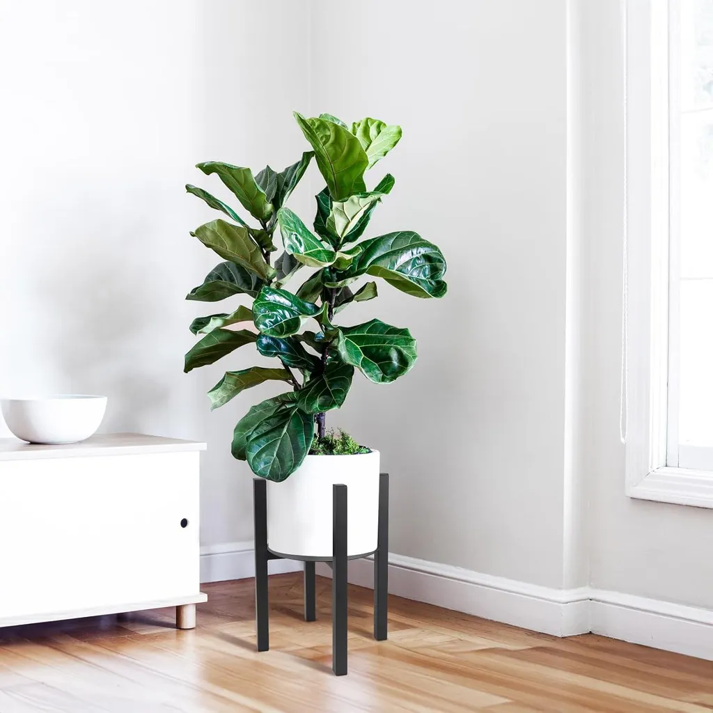 Support de pot de fleurs extensible 36 cm en métal avec plateau fixe