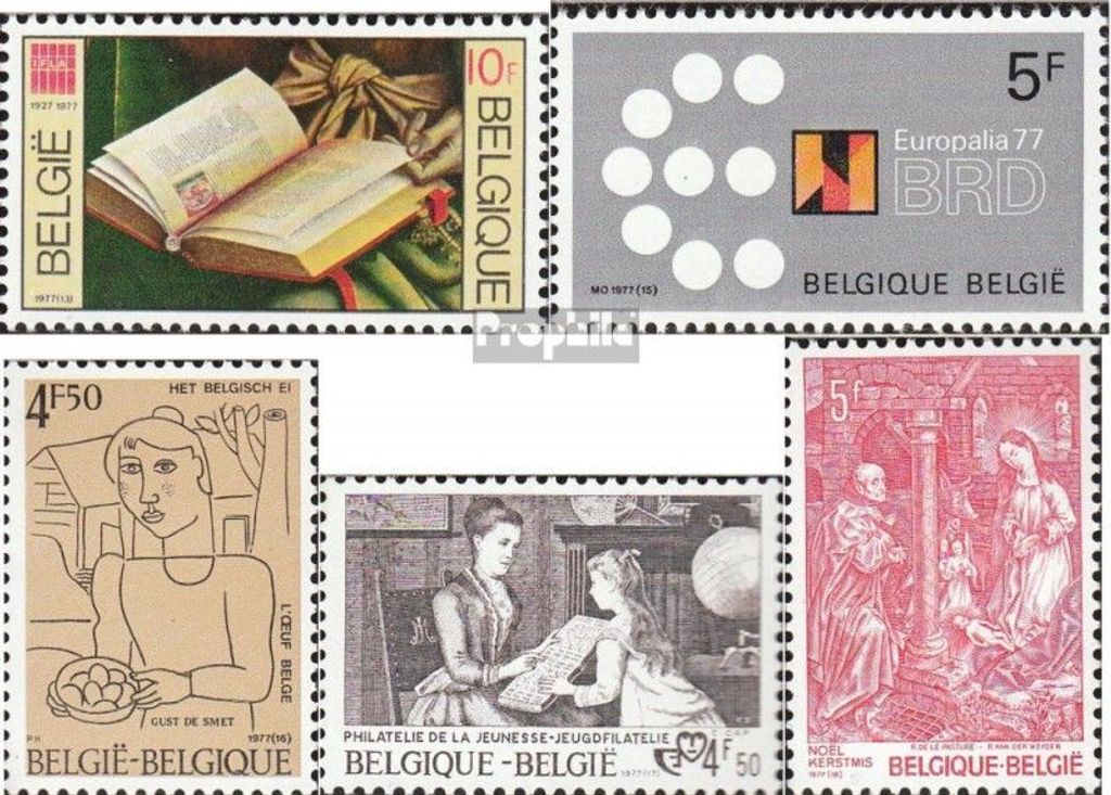 Briefmarken Belgien 1977 Mi 1914,1919,1920,1921,1926 (kompl.Ausg.) postfrisch IFLA