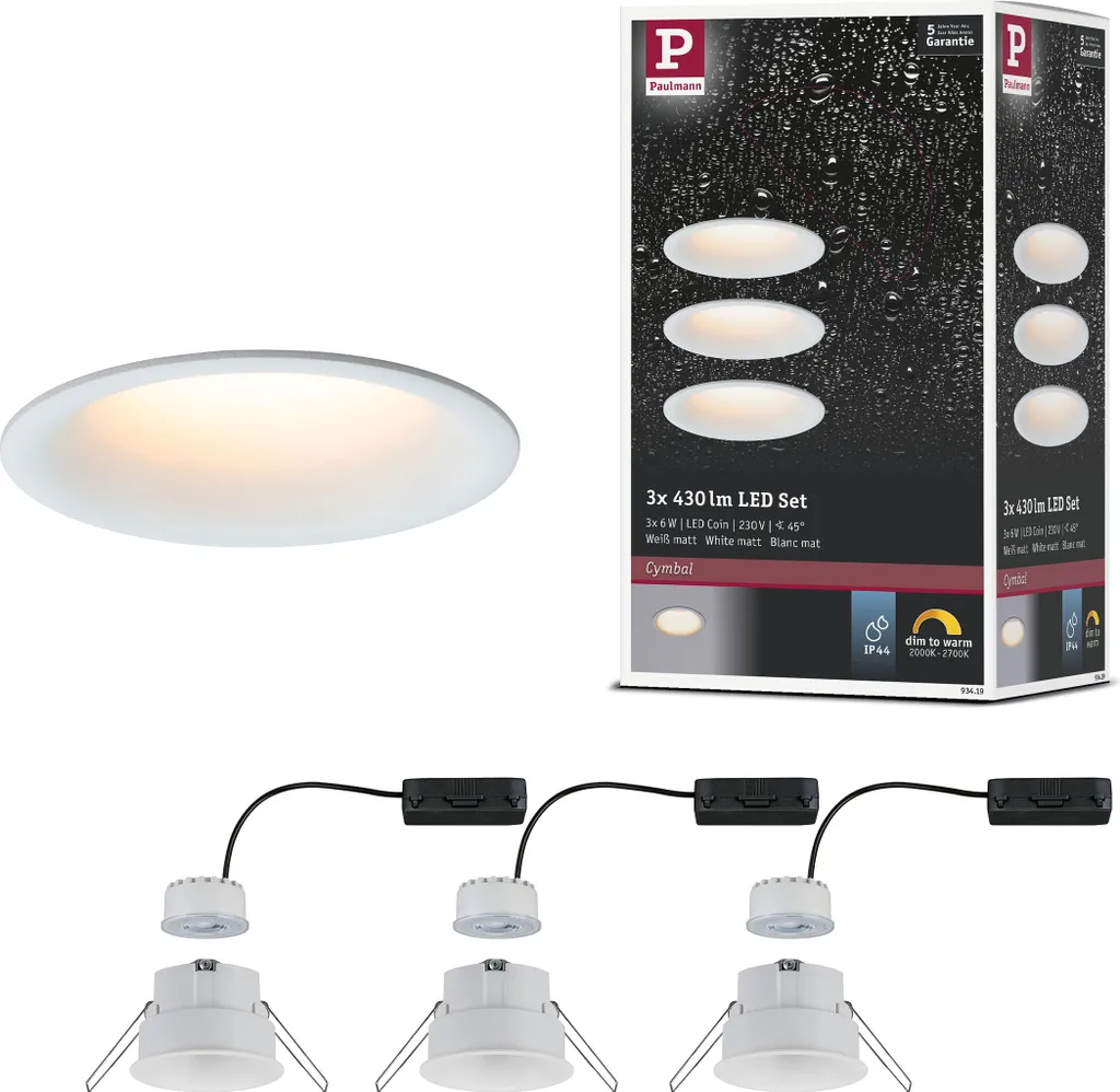 Kit Paulmann Cymbal LED 2700K - Risparmio Energetico e Design Frameless