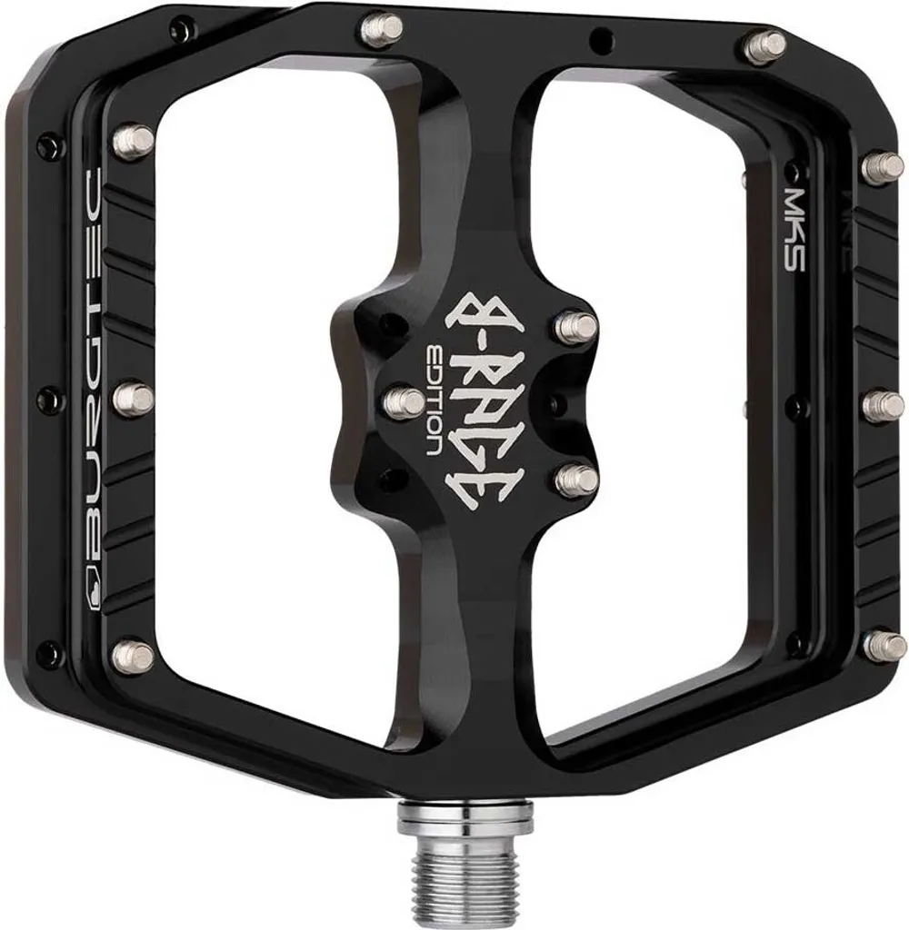 Pédales Burgtec Penthouse Flat Mk5 B-rage Argent pour VTT Descente DH