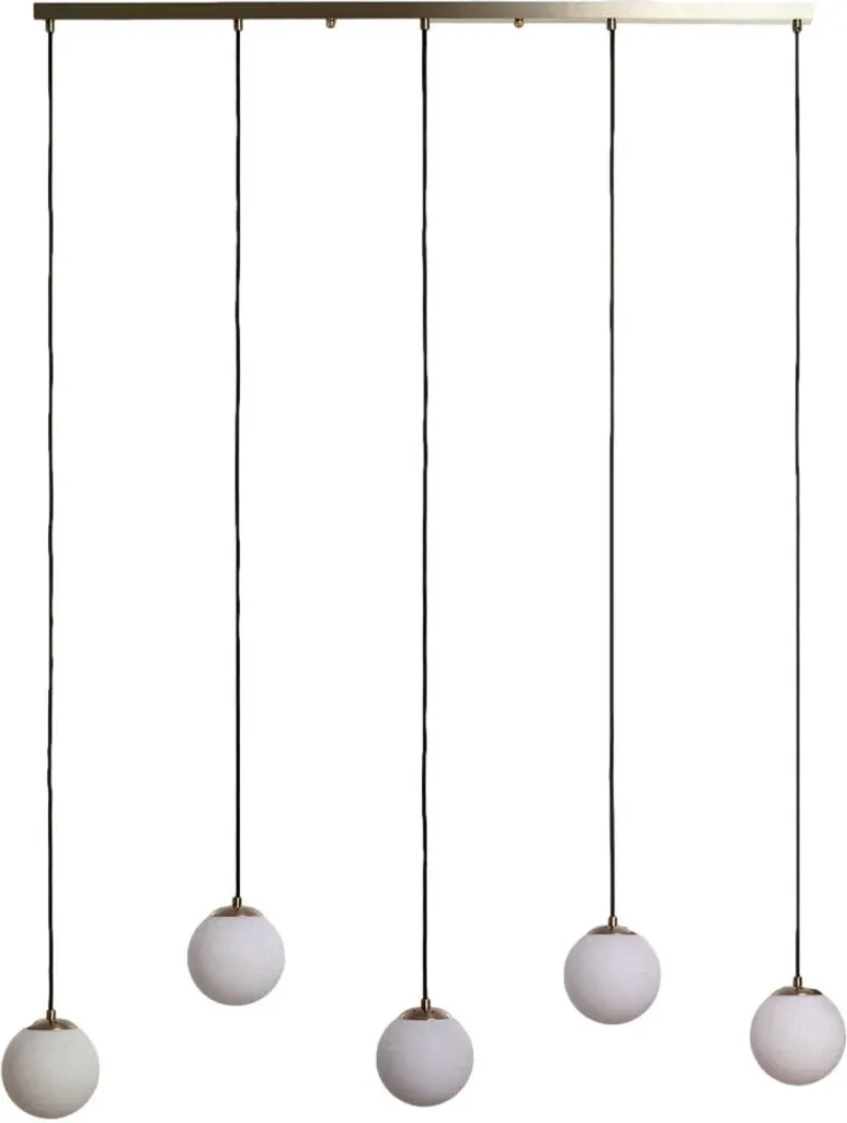Suspension design dorée 5xE27 Dante : finissez-en avec l'ombre