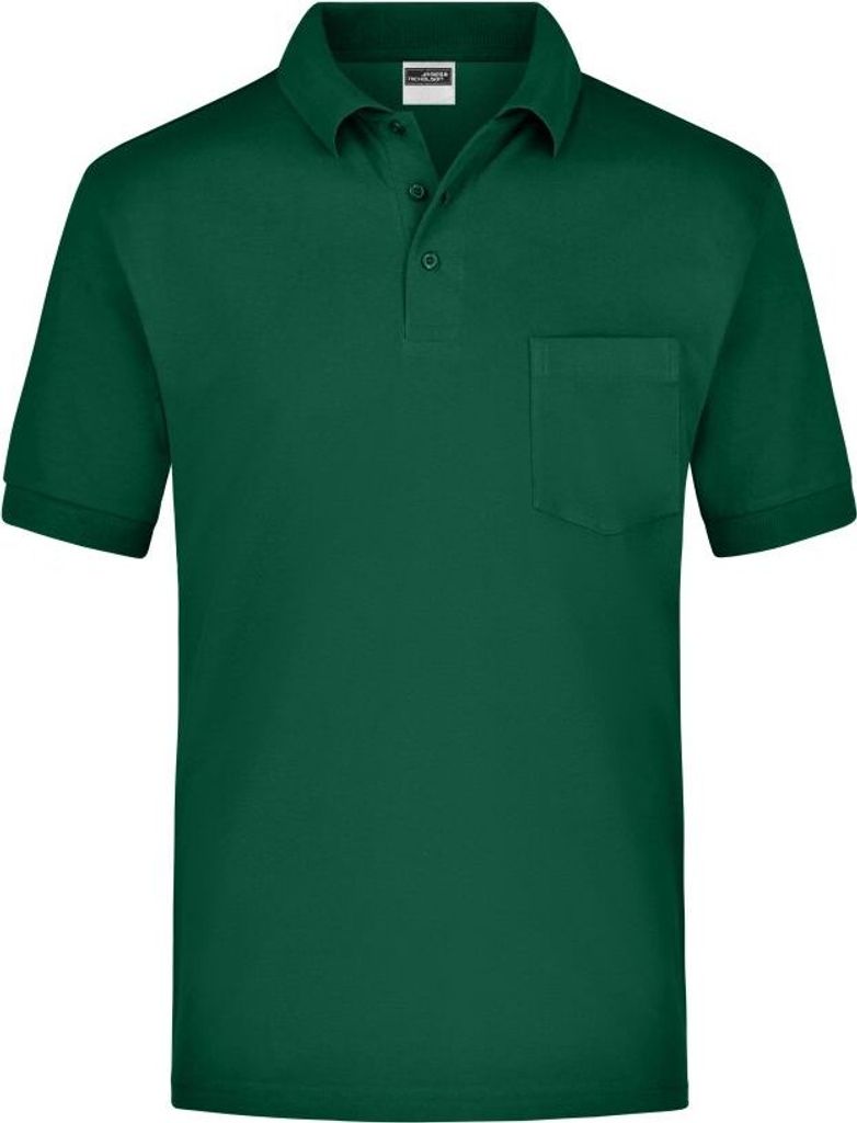 Klassisches Piqué Polohemd mit Brusttasche dark-green, Gr. L