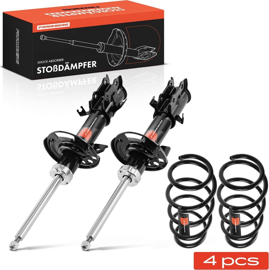 Frankberg 2x Fahrwerksfeder+2x Stossdämpfer Gasdruck Vorne für Ford Fiesta VI CB1 CCN 1.0L