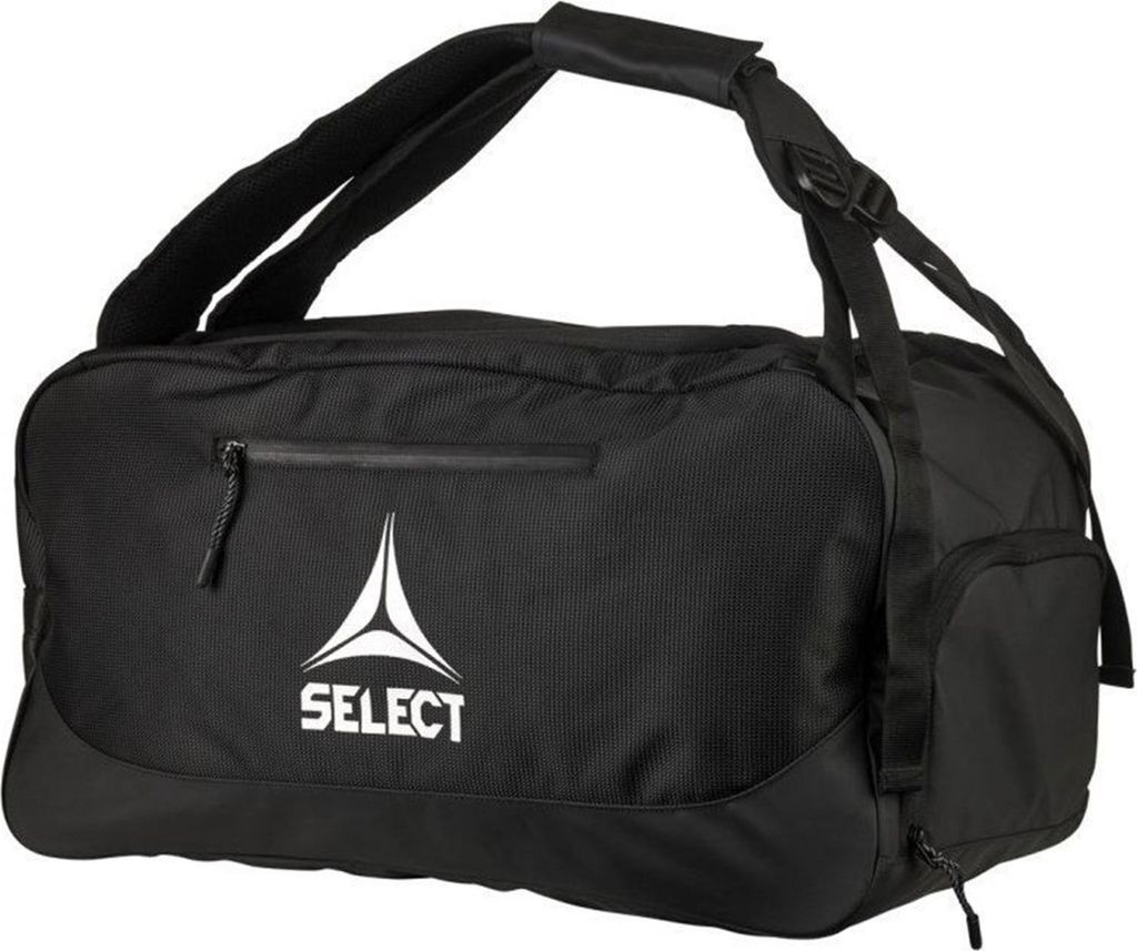 A black duffel bag with the Select logo.