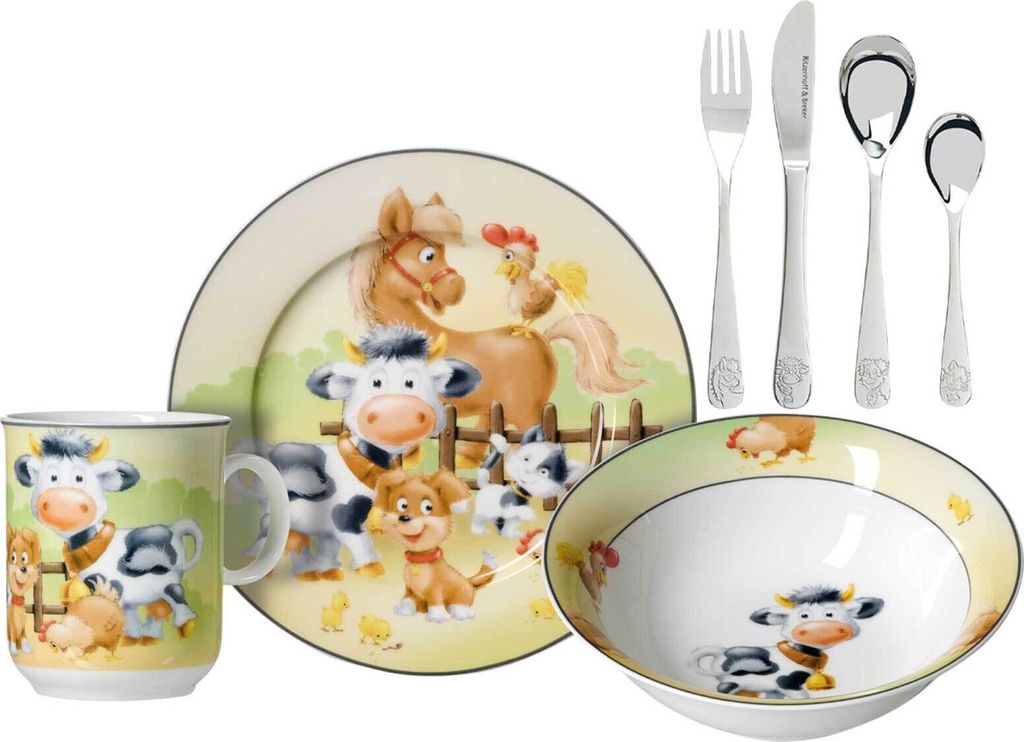 Ritzenhoff & Breker HOFTIERE Kindergeschirr mit Besteck