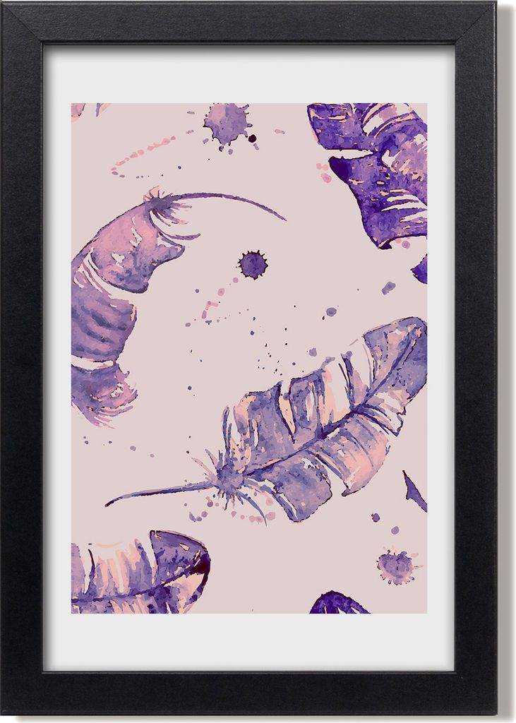 Bild 20x30 MDF-Rahmen, Wandkunst Gefieder