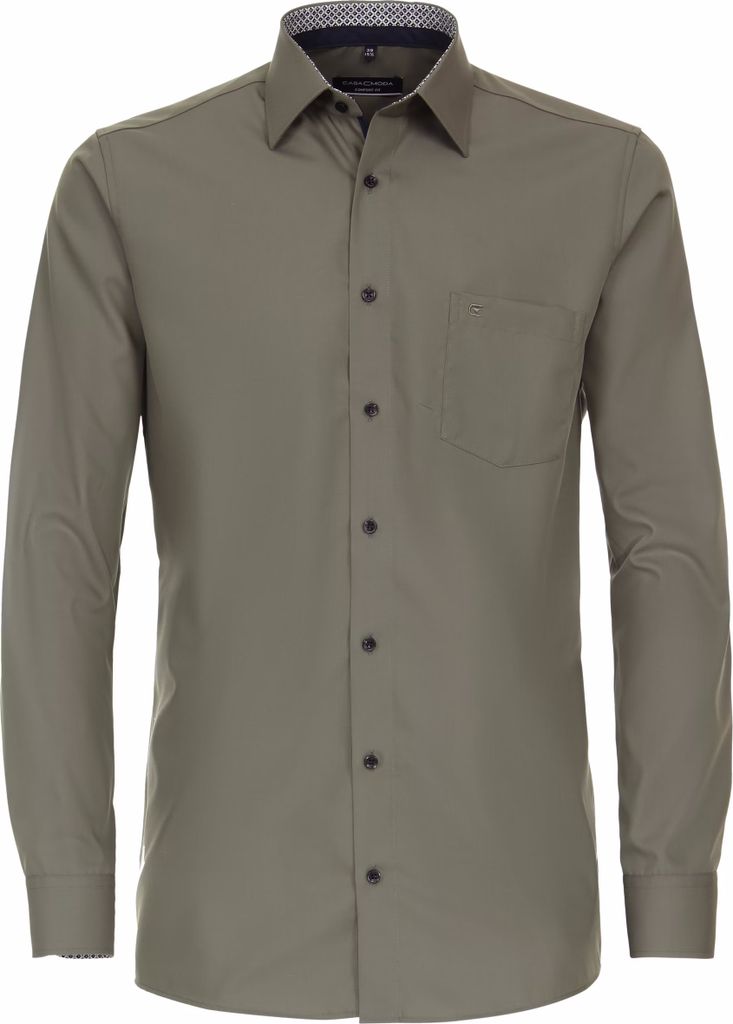 CASAMODA Herren Businesshemd Langarm Kent Comfort-Fit Grün 40