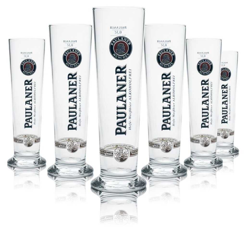 6x Paulaner Glas 0,3l Pokal Stange Alkoholfrei Gläser Bier Produktbild 