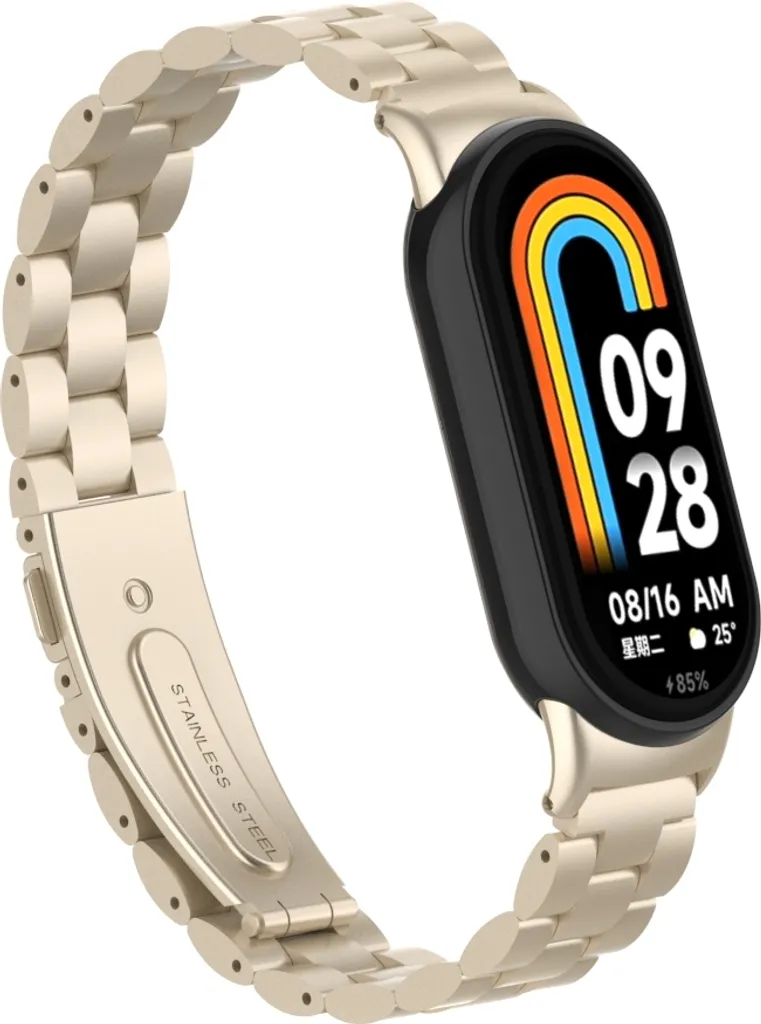 Cinturino Ricambio Xiaomi Mi Band 9 Acciaio Inox Solido Gold