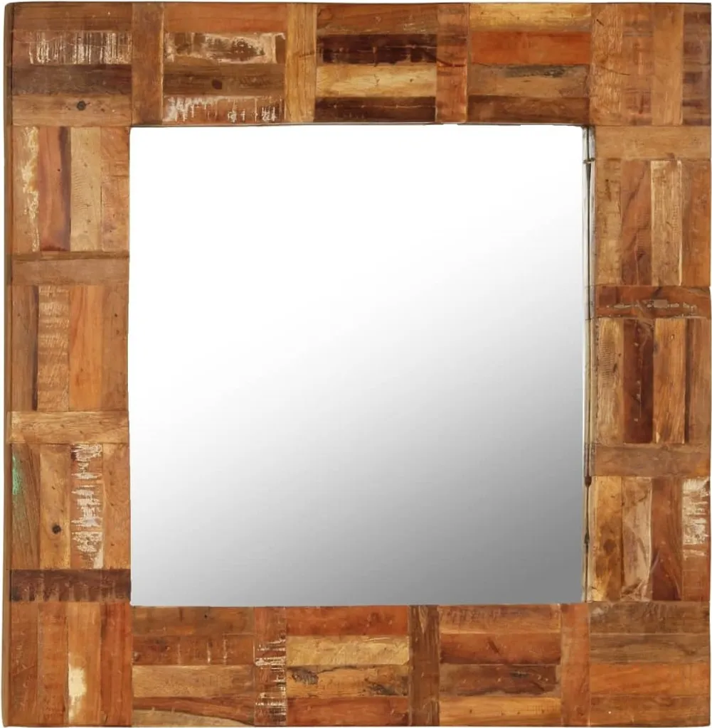 Specchio Parete Design Legno Massello Antico 60x60 - Collezione 2025