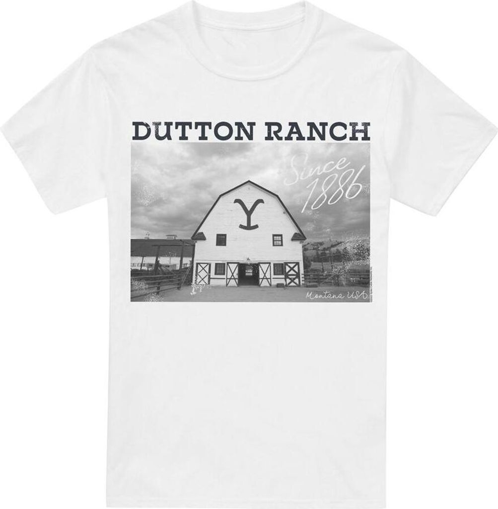 Yellowstone - "Dutton Barn" T-Shirt für Herren TV5675 (L) (Weiß)