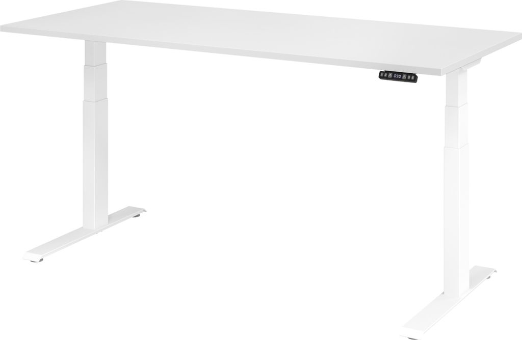 bümö Schreibtisch elektrisch XDKB - Nachbildung: Weiß, Größe: 180 x 80 cm, Gestell: Weiß