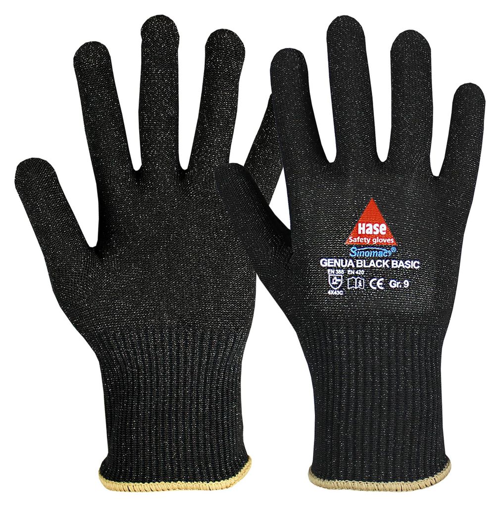Hase Genua Black Basic Schnittschutzaus Sinomac Hybridgarn Größe 9 10 Stk