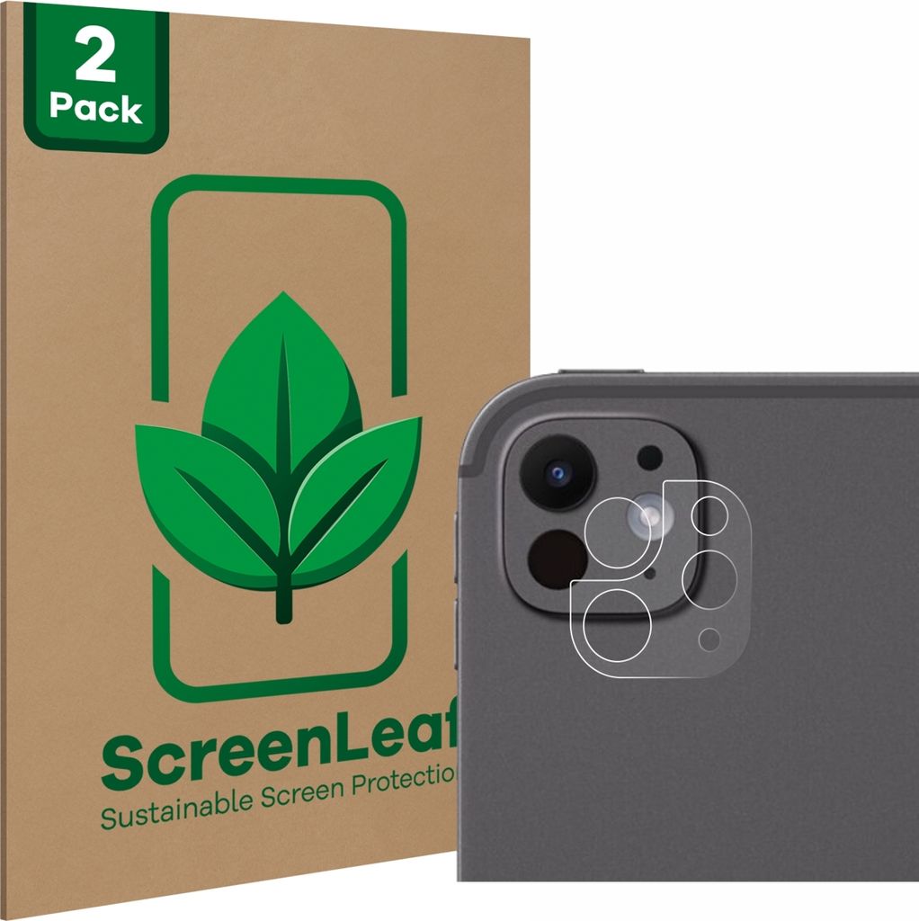 2x ScreenLeaf Schutzfolie für Apple iPad Pro 13" WiFi 2024 (NUR Kameraschutz) nachhaltiger Displayschutz Display Schutz Folie Klar Transparent