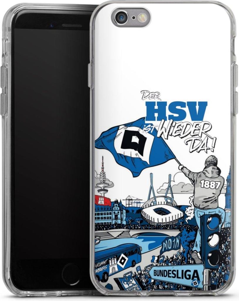 DeinDesign Handyhülle für Apple iPhone 6 Silikon Hülle Case Smartphone Schutzhülle Aufstieg Hamburger SV Offizielles Lizenzprodukt