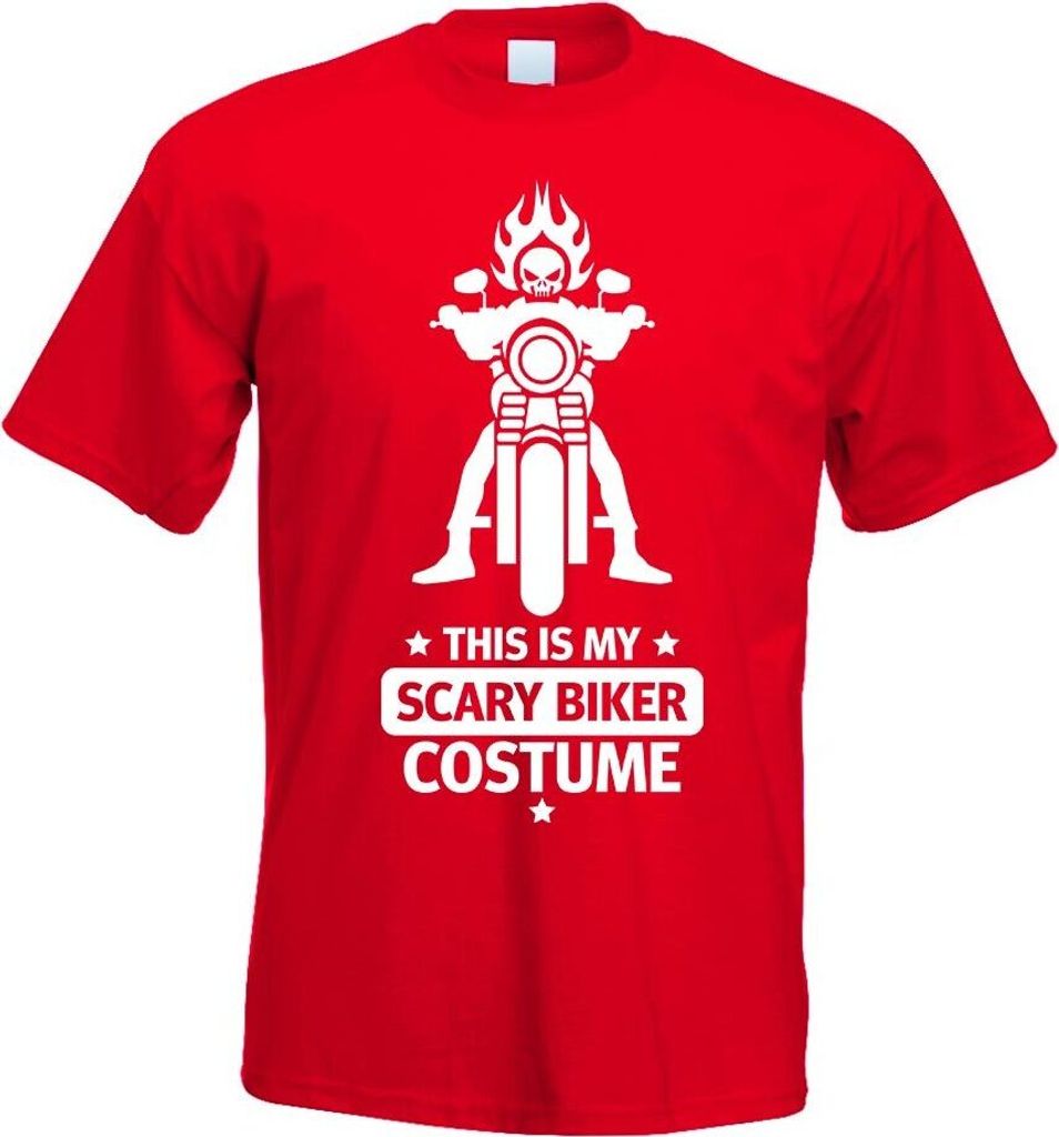Kiwistar - T-Shirt - rot - This is Scary Biker Costume Motiv Bedruckt Funshirt Design Print - mit Motiv Bedruckt - Funshirt Design - Sport - Freize...