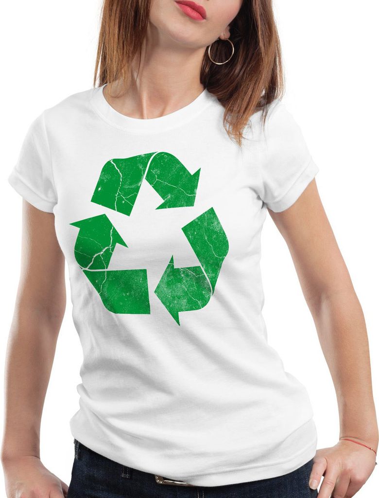style3 Recycle Damen T-Shirt leonard, Farbe:Weiß, Größe:M