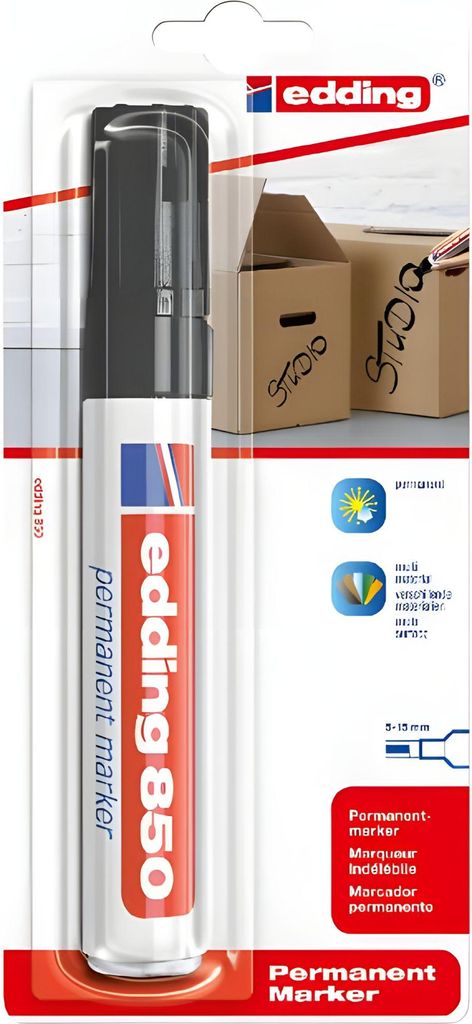 Edding Permanentmarker 850 5-15 mm schwarz 1er-Blister