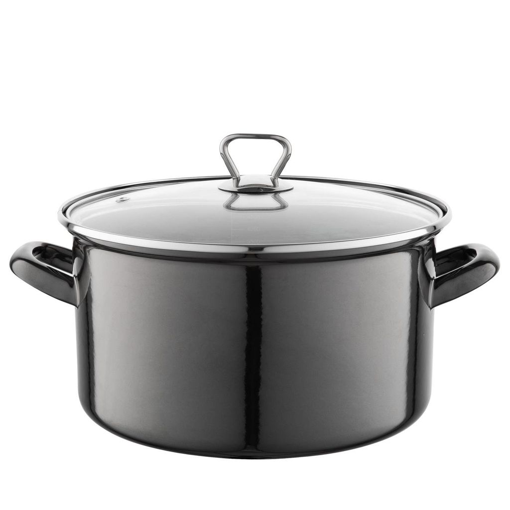 TOPF 5,6 l Deckel Emaille Emailletopf Induktion Retro Produktbild 