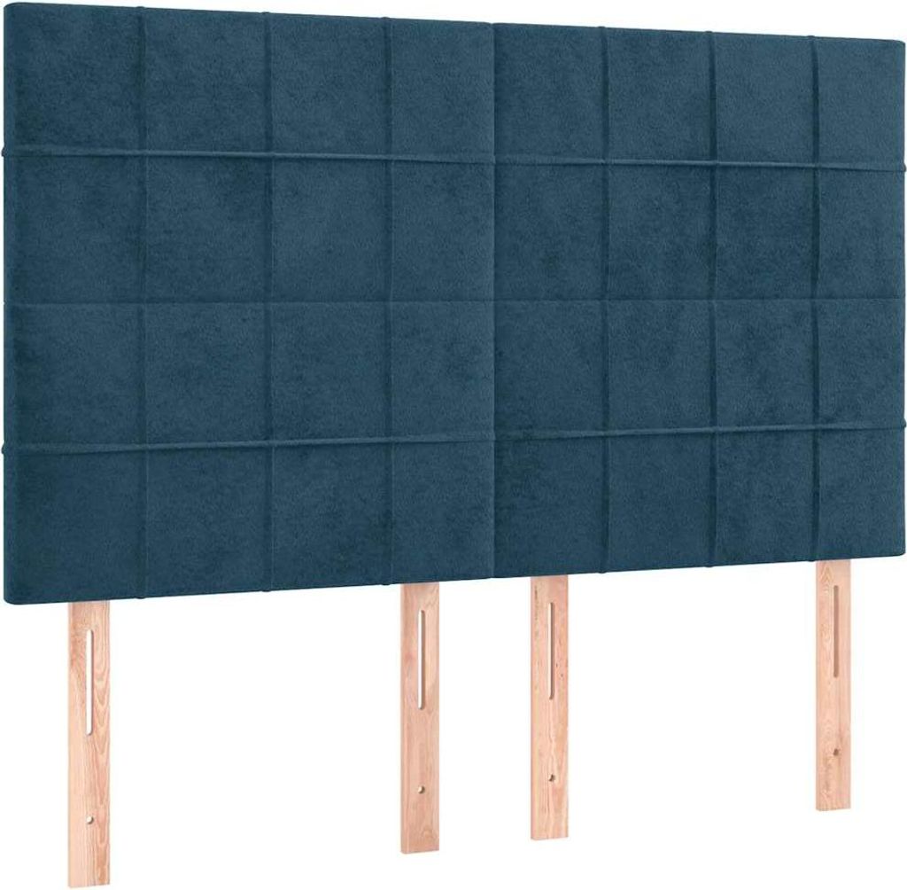 vidaXL Kopfteil Dunkelblau 144x5x118/128 cm Samt