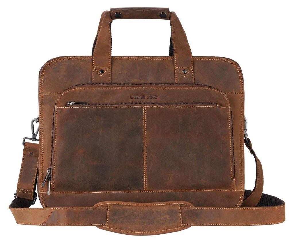 Greenburry Leder Business-Trolley Aktentasche mit Rollen braun Vintage